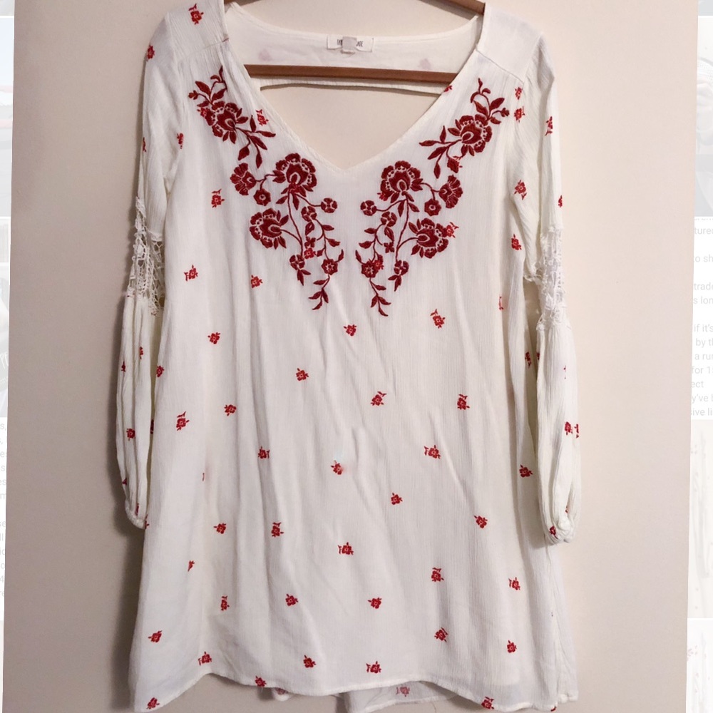 White Floral Blouse